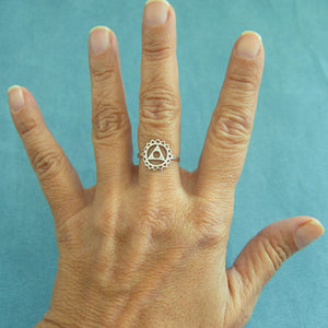 Sterling Silver Throat Chakra Ring