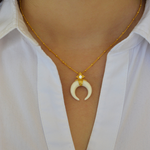 Horn Crescent Moon Necklace