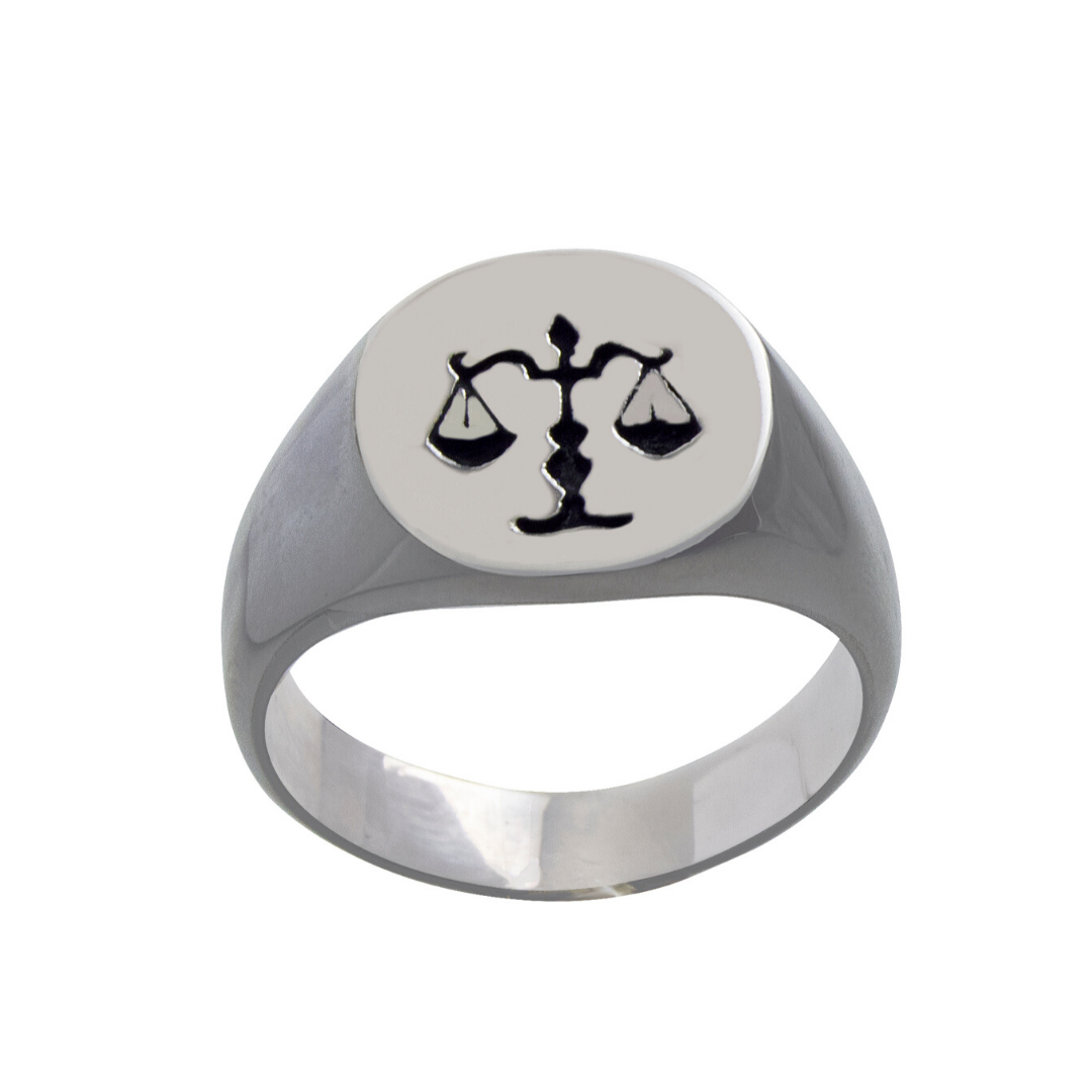 Libra Zodiac Signet Ring