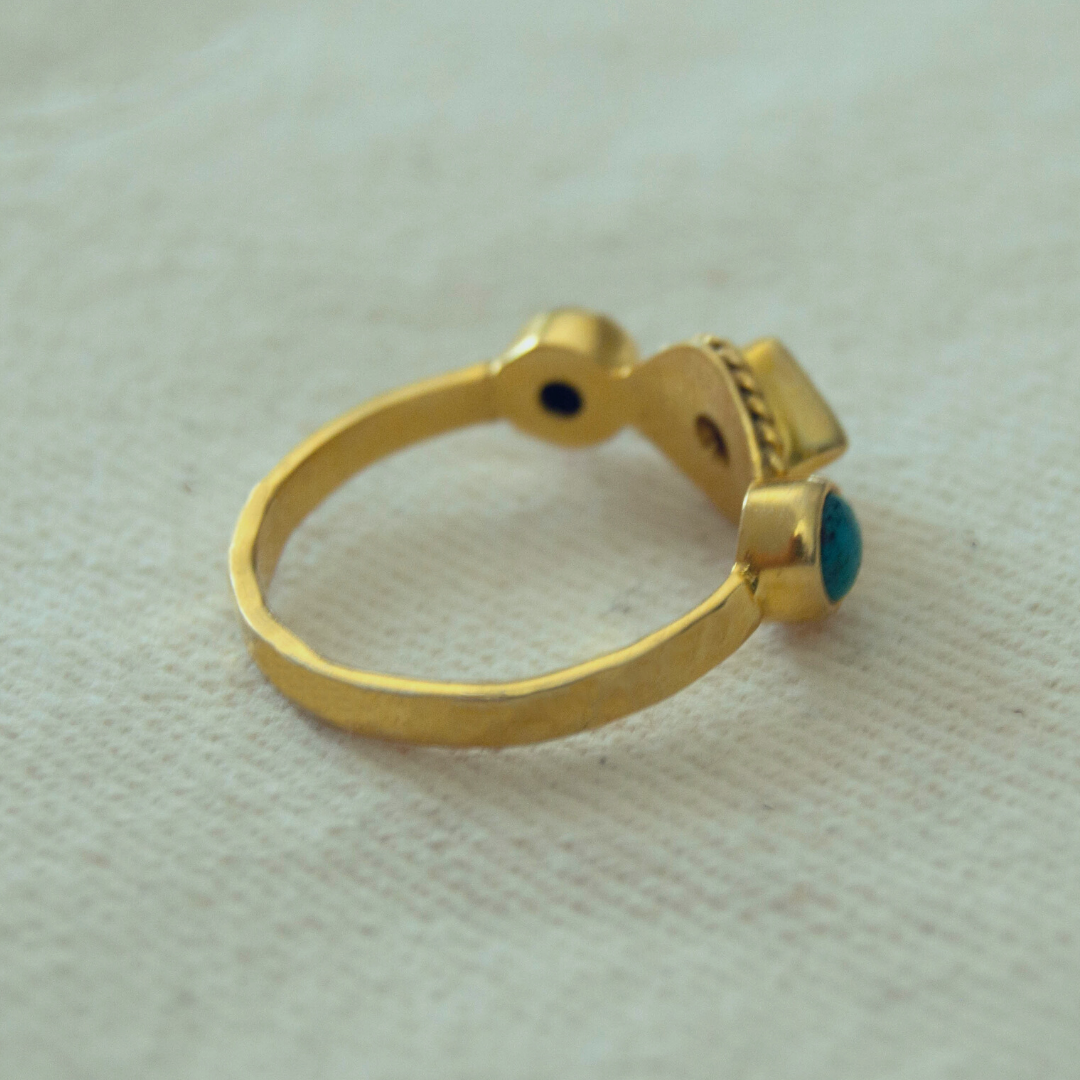Garnet and Turquoise Theodora Ring