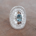 Blue Topaz Mandala Ring