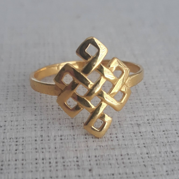 Gold plated Tibetan Knot Ring