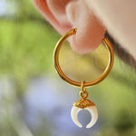 Crescent Moon Huggie Hoops