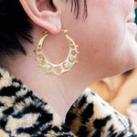 Moon Phase Hoops Brass