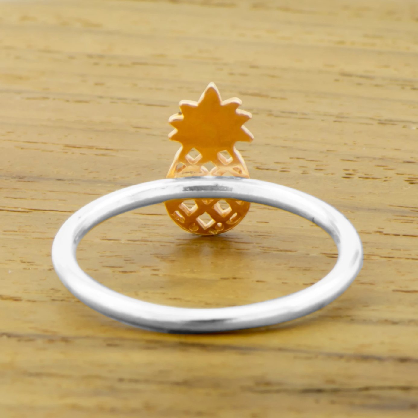 Rose Gold & Silver Pineapple Ring
