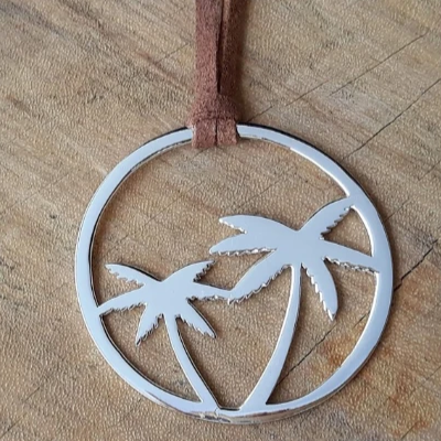 Silver-Plated Palm Tree Pendant