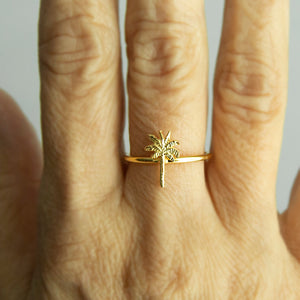 Palm Tree Ring Gold plated